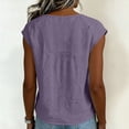 thumbnail image 4 of RQYYD Womens Sleeveless Lace Trim Crew Neck Tops Casual Summer Blouses Loose Fit Flowy Tank Tops for Daily Wear, 4 of 7