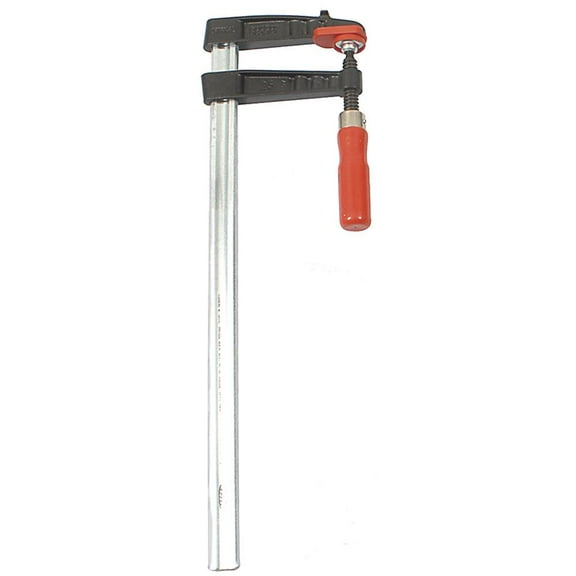 "Bessey Tradesmen Bar Clamp, 12 In. Opening 4 In. Throat, Rail Size 1In. X 5/16 In. - Nominal Clamping Force 880 Lbs"