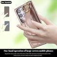thumbnail image 2 of Allytechgroup Galaxy S24 Ultra Case with Keychain, Luxury Girly PU Leather Back Cover Bracket Stand Shockproof Bumper Drop Proof Phone Case Cover for Samsung Galaxy S24 Ultra, Rosegold, 2 of 8