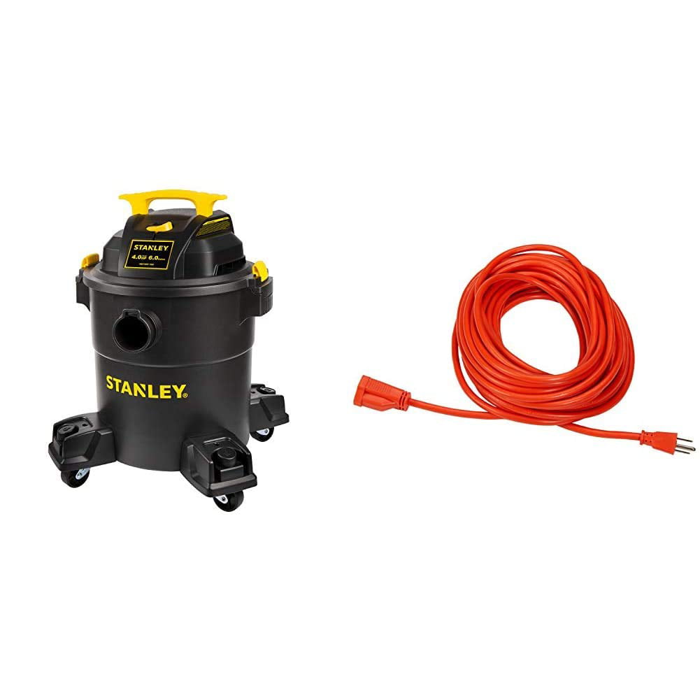 Stanley 6 Gallon Wet Dry Vacuum, 4 Peak HP Poly 3 in 1 Shop Vac 