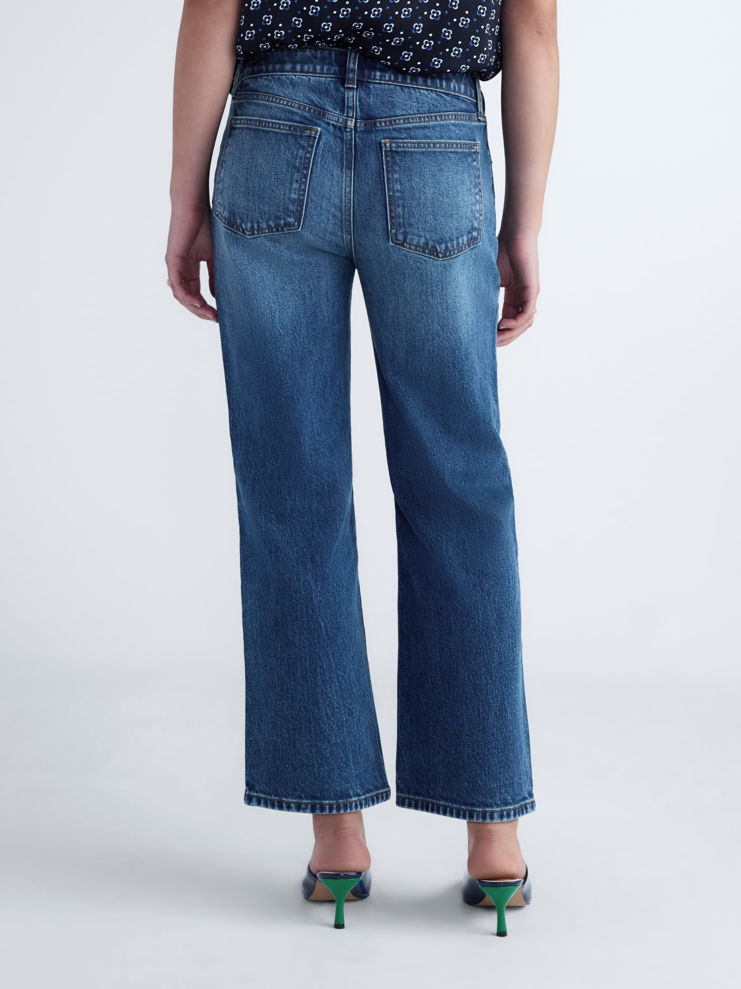 Free Assembly Women's Cropped Kick Flare Jeans, 27” Inseam, Sizes 0-18