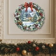 thumbnail image 6 of Christmas Decoration Wreaths for Front Door,Outdoor Christmas Wreaths for Windows,Wreaths for Xmas Outside,Christmas Garland Snow House Living Room Glass Window Holiday Scene Decorative Wall Stickers, 6 of 6