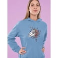 thumbnail image 2 of Unicorn Skull W Flowers. Hoodie Women -Smartprints Designs, Female Large, 2 of 4