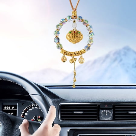 YHAICO Hanging Decoration Hanging Decorations for Outside Five Road Gods of Wealth Crystal Car Pendant Creatives Fortunes Car Rearview Mirror Decorative Pendant Chinese Car Pendant