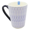 thumbnail image 4 of Set of 6 Eleanor Blue And White Linear Patterns Contemporary Porcelain Mugs 10oz, 4 of 5