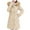 Khaki, variant on Inleife Women's Long Sleeved Woolen Cotton Jackets Solid Color Pocket Zipper Medium Length Hooded Jacket Coat