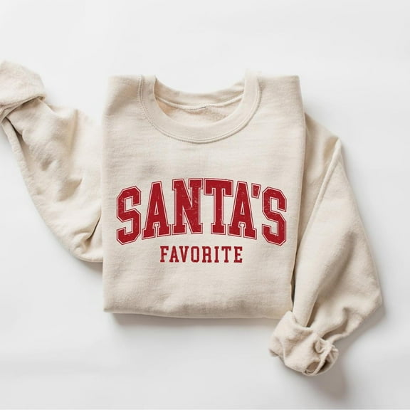 Santa’s Favorite Christmas Sweatshirt, Funny Holiday Pullover, Festive Holiday Gift