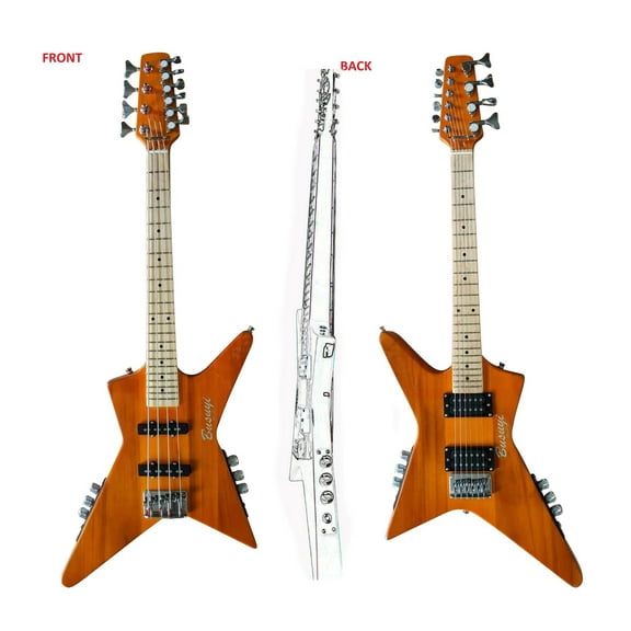 4 String short scale bass/ 6 string Travel guitar Mini (Right Bass/Right Guitar) All levels (orange)