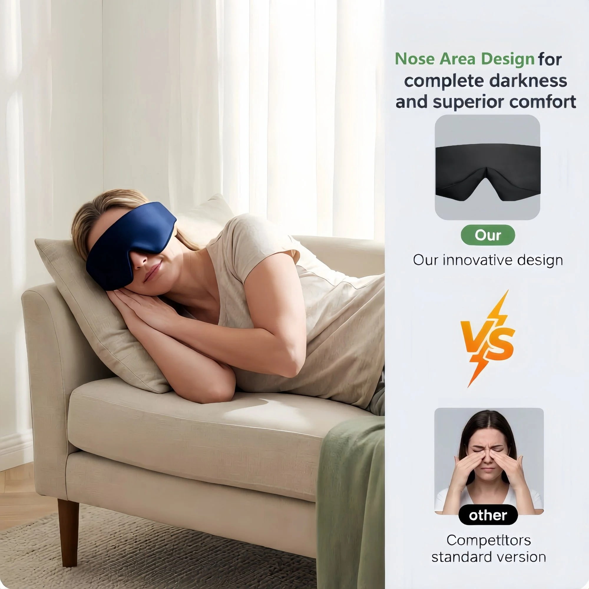 FACEMOON Bluetooth 3D Eye Mask Sleep Headphones Soft Cotton Blindfold Wireless with Speaker Microphone