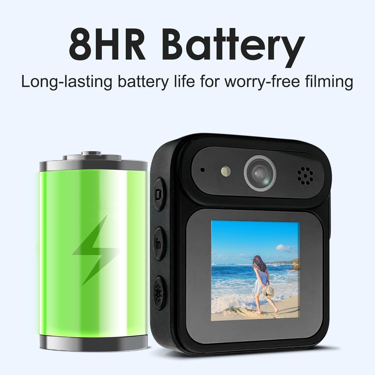 1080P Body Camera with Audio and Video Recording, WiFi Portable Vlogging Camera, Thumb Size, Wearable Camera Mini Action Camera for Travel, Sports, Work Records