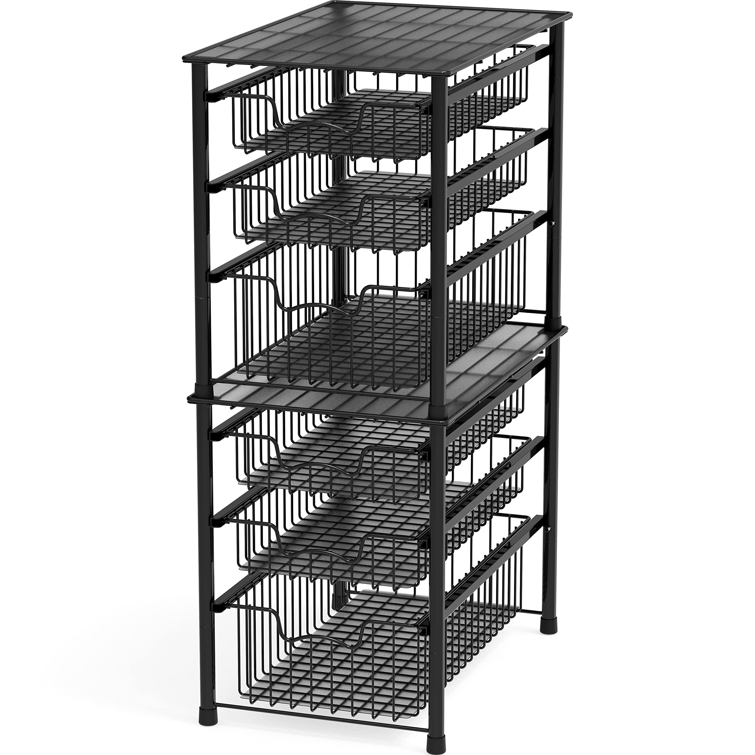Closet System Organizer White With Sliding Baskets-Black 39768