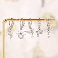 thumbnail image 3 of ZS 5-6Pcs 20G Stainless Steel Nose Rings Set,Hinged Clicker Cubic Zirconia Dangle Earrings,Nostril Piercing Body Jewelry, 3 of 9