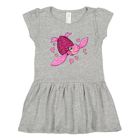 

Inktastic Valentine s Day Cute Pink Sea Turtle with Hearts Gift Toddler Girl Dress