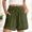 Green, variant on ClodeEU Women's Linen Blend Drawstring Shorts with Cutout Lace Trim ,Elastic Waist Casual Summer Bottoms Coffee,Womens Plus XL