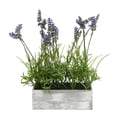 thumbnail image 1 of Vickerman FE181101 15 in. Green & Lavender Plant in Wood Rectangle Pot, 1 of 2