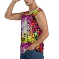 thumbnail image 3 of Fotbe Men's Colorful Tie Dye Stained Glass 3 Print Men's Sleeveless Muscle Tank Tops Casual T-Shirts for Gym Workout Beach-Large, 3 of 8