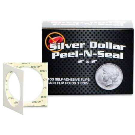 Peel-N-Seal Self-Adhesive 2x2 Coin Flips for Large Dollars 100ct, Box of 100 BCW Peel-N-Seal Self-Adhesive 2x2 Coin Flips for Large Dollars By (Best Way To Flip 100 Dollars)