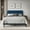 Navy Blue, variant on Castle Place Velvet Upholstered Curved Twin Bed, Light Grey