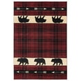 thumbnail image 1 of Tapis Rectangulaire Tartan Cottage Ours Bordeaux, 2 Pi. 7 Po. x 4 Pi. 2 Po., 1 of 1