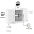 thumbnail image 5 of Bowery Hill Transitional Engineered Wood Bookshelf with Doors in White, 5 of 12