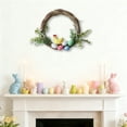 thumbnail image 4 of Pastel Easter Egg Wreath with Butterflies - Rattan Spring Easter Decor for Door Wall, Holiday Party Decoration (25cm), 4 of 5