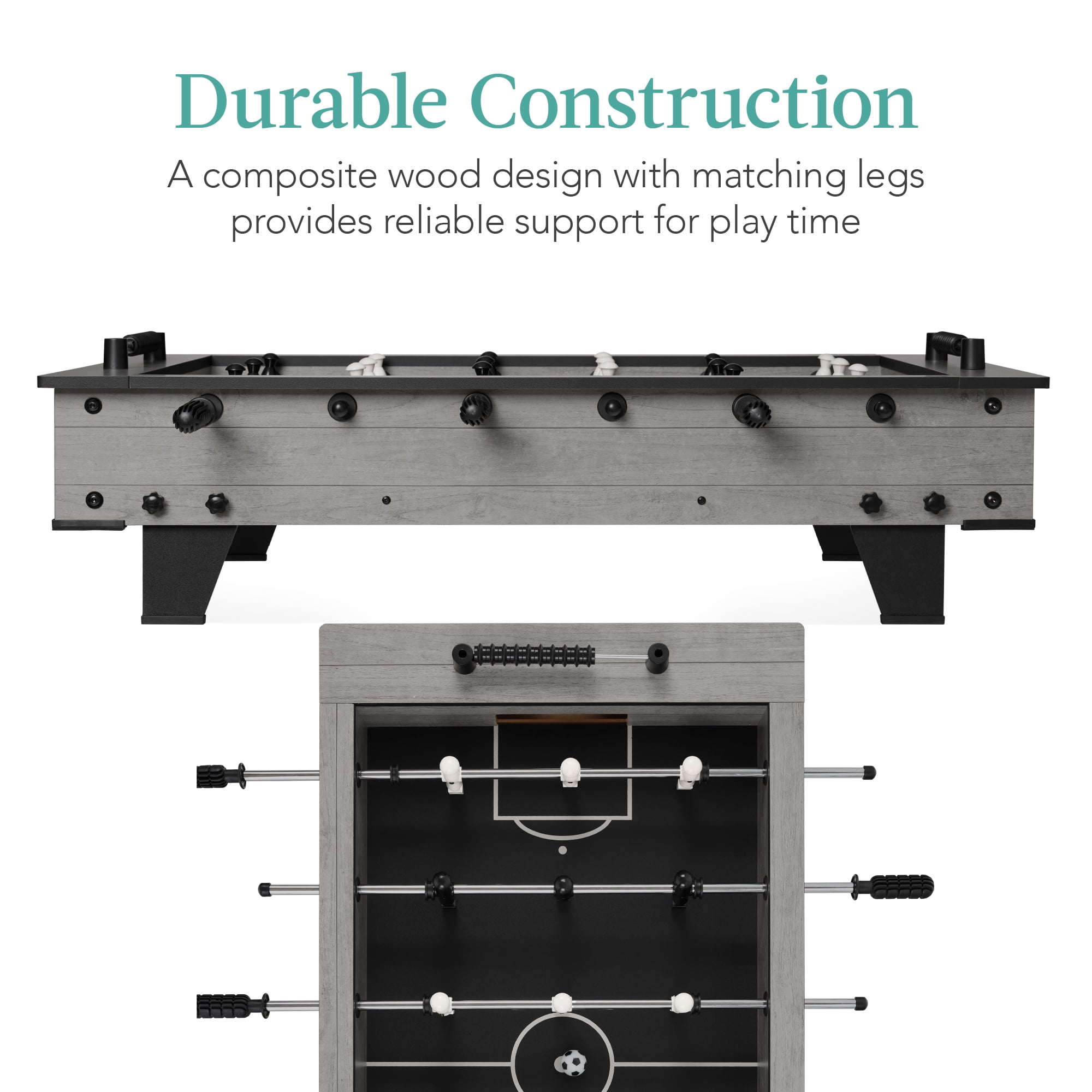 Best Choice Products 40in Tabletop Foosball Table, Arcade Table Soccer for Home, Game Room w/ 2 Balls - Gray