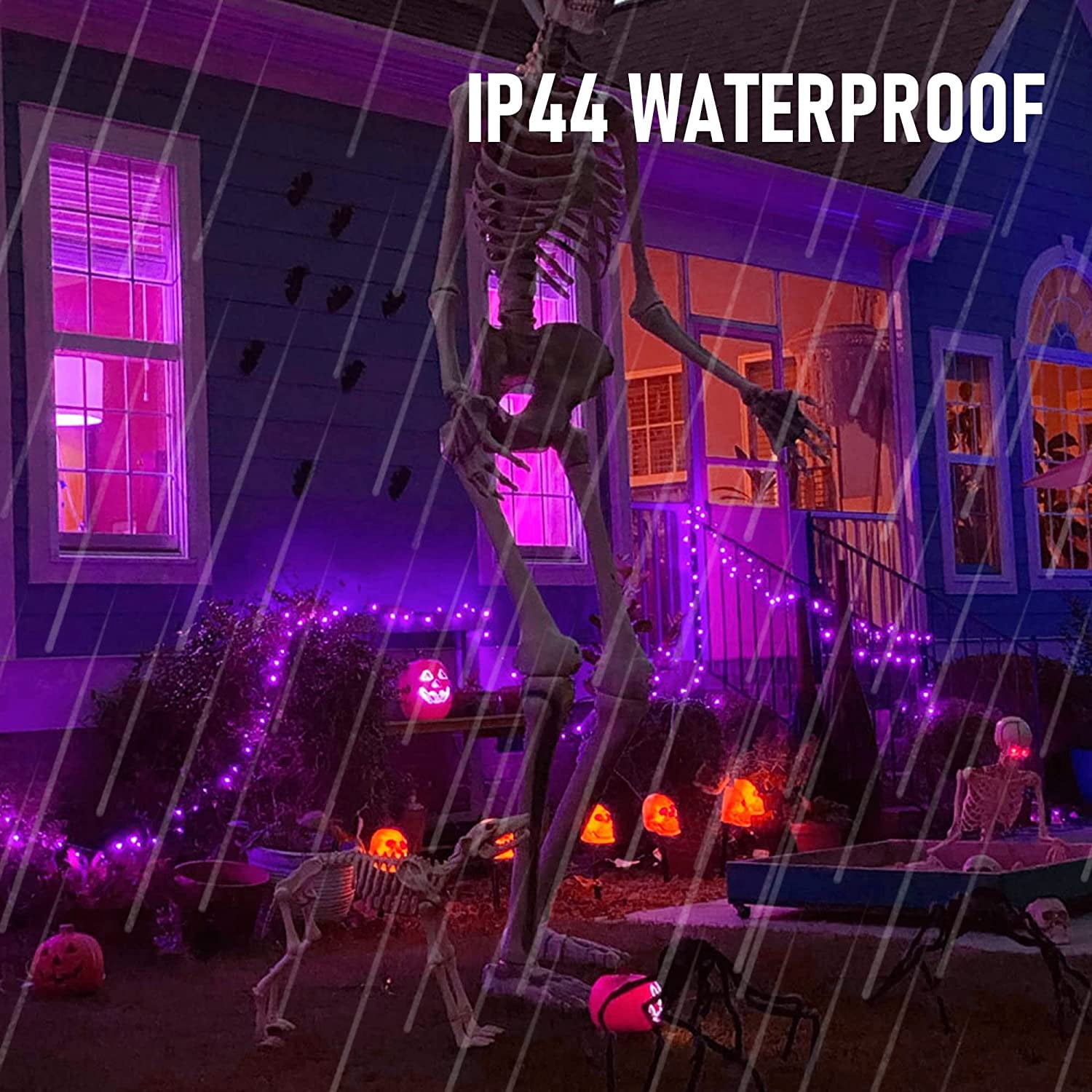 Battery Operated Halloween 50LED Mini String Lights,2 Pack 16ft Waterproof Fairy Lights with 8 Lighting Modes & Timer, Xmas Decorations for Indoor Outdoor Garden Party Decor, Purple