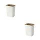 thumbnail image 2 of Naiovety Cubo de basura con tapa de bambú, contenedor de basura blanco de estilo nórdico, papelera delgada, papelera, papelera, hogar, cocina L 2piezas, 2 of 6
