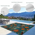 thumbnail image 3 of Orange Green Spring Floral Outdoor Rug for Patio/Deck/Porch, Non-Slip Large Area Rug 4 x 6 Ft, Vintage Botanical Summer Flower Indoor Outdoor Rugs Washable Area Rugs, Camping Rug Carpet Runner, 3 of 8