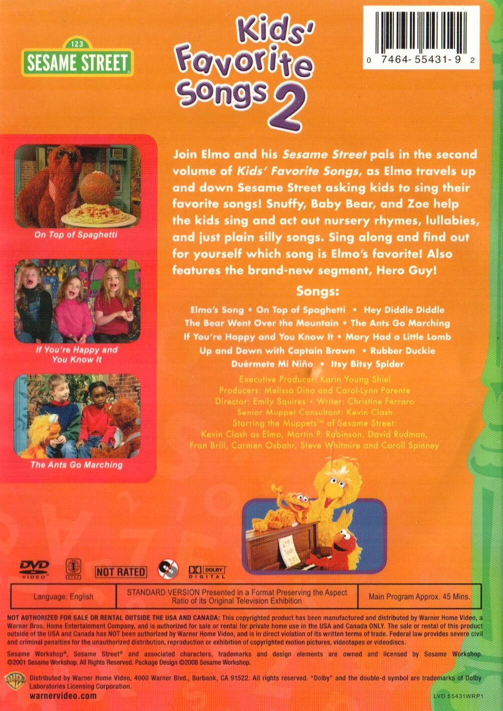 Kids Favorite Songs: Volume 2 (DVD), Sesame Street, Kids