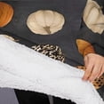 thumbnail image 3 of Oversized Wearable Blanket Hoodie,Patterned Pumpkins Halloween Pattern Sherpa Blanket Hoodie with Super Pockets,Super Warm Fuzzy Pullover for Women & Men, 3 of 6