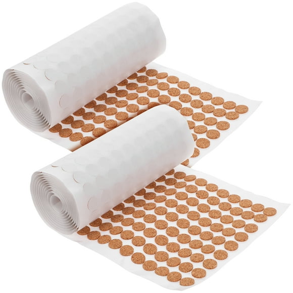 Shisuyan 2000pcs Cork Dots Self Adhesive Cork Bumper Pads Cabinet Door Bumper Furniture Protectors Noise Damper Pads Cork Circles