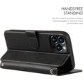 thumbnail image 2 of for iPhone 12 Pro/iPhone 12 Wallet Case with Card Holder Slots,Kickstand Phone Cover Premium Leather Magnetic Closure Slim Flip Shockproof Wrist Strap Case for iPhone 12 Pro 6.1",Black, 2 of 16