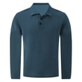thumbnail image 4 of Bibifish Mens Polo Shirts Long Sleeve Waffle Knit Casual Shirts Breathable Classic Fit Daily Wear Tops, 4 of 4