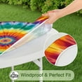 thumbnail image 5 of Rainbow Tie Dye Mandala Pattern Round Fitted Tablecloth with Elastic Edge,Dining Table Cover Waterproof,Outdoor Round Tablecloth for Camping,Dining,Indoor and Outdoor, 5 of 7