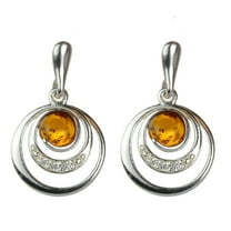 Sterling Silver and Baltic Honey Amber Earrings "Aleta"