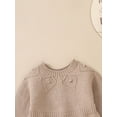 thumbnail image 4 of Infant Baby Boys Girls Fall Knitting Jumpsuit Solid Color Jacquard Round Neck Long Sleeve Romper, 4 of 6