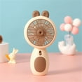 thumbnail image 2 of oefntac Portable Fan,Cute Handheld Portable Mini Fan,2 Speeds USB Rechargeable Battery Operated Small Pocket Fan with LED,Gifts for Kids,Suitable for Travel and Home,Coffee(3"x 6.1"x 1.8"), 2 of 6