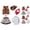 Brown, variant on VOUZZA Cowboy Girls 5-Piece Outfit Long Sleeve Shirt Cardigan Vest Denim Skirt Hat Western Kids Clothes Set Matching Suits