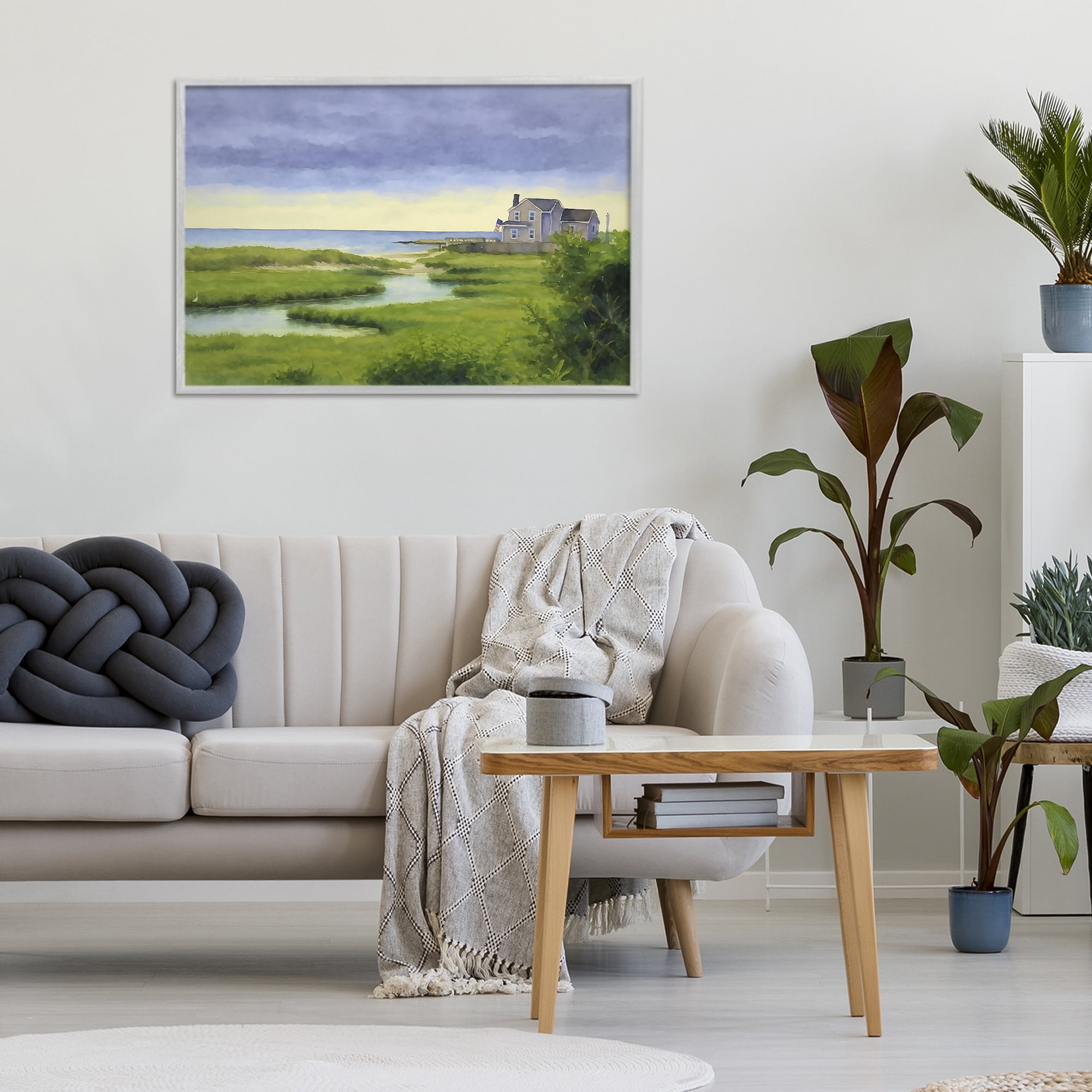 Stupell Industries Marshside Serenity on Cape Gray Framed Giclee Art, design by Grotto Studios