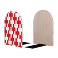 thumbnail image 2 of Susaid Red Cross 1 Print Wooden Bookends Decorative Book Ends for Shelves Heavy Books Holder Organizer Non-Slip Desk Book End for Kids Room Office School 1 Pairs, 2 of 8