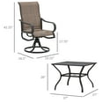 thumbnail image 3 of Outsunny 5-Piece Outdoor Patio Dining Set, Black, 3 of 10