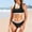 Black, variant on Women's Bikini Set Two Piece Swimsuit Scoop Neck Color Block Bathing Suit Sporty Racerback Self Tie Blue L
