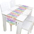 thumbnail image 5 of ColourLife Table Runner Rainbow Unicorn Washable Table Cloth Runner for Holiday Home Wedding Table Top Decoration 13x70 Inches, 5 of 5