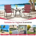 thumbnail image 6 of Gymax Set of 4 Patio Folding Web Chair Set Portable Beach Camping Chair Red, 6 of 9