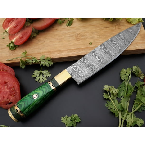 Handmade Damascus Kitchen Chef Knife Hand Forged Fixed Blade Walmart.com