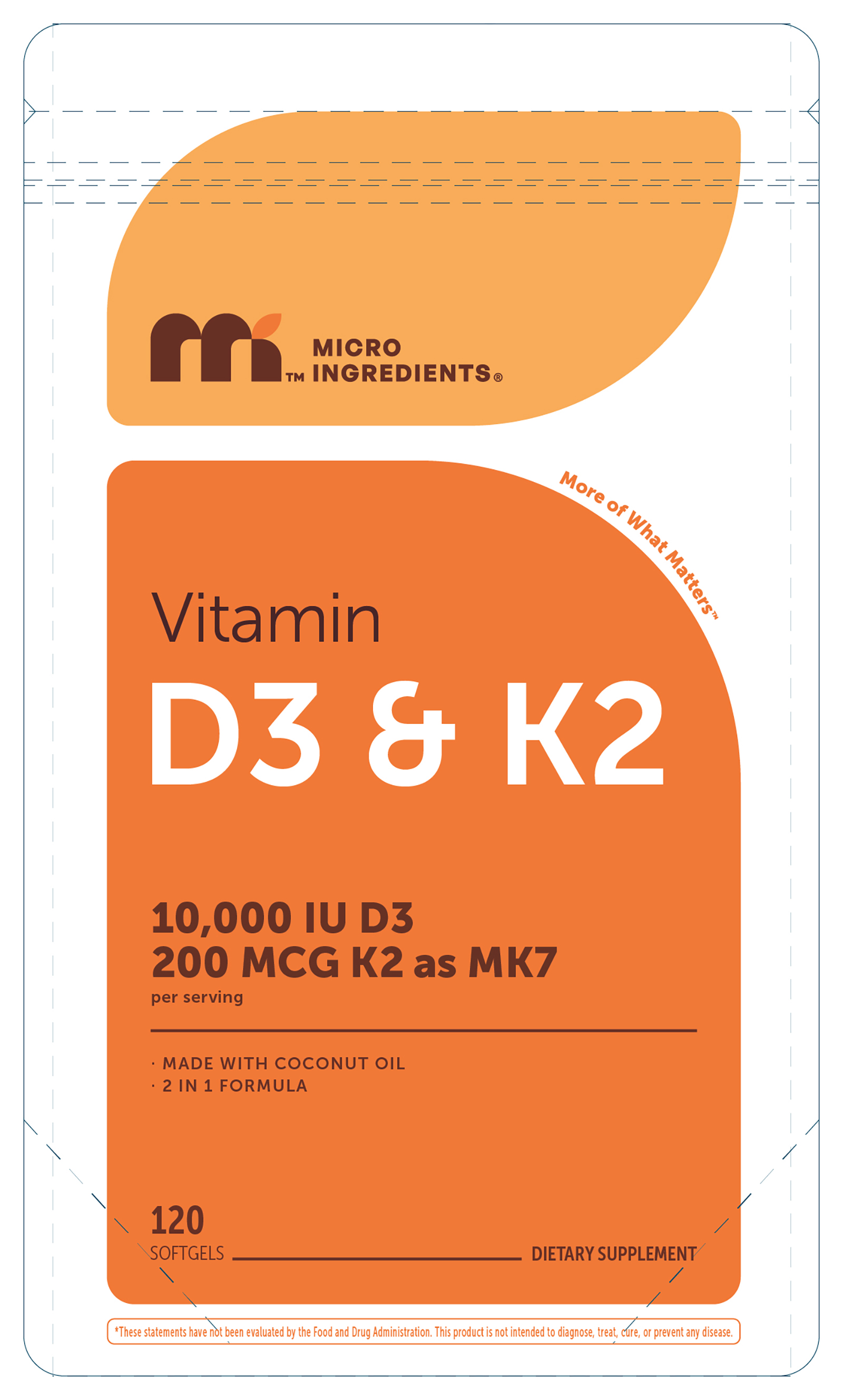 Micro Ingredients Vitamin D3 and K2 Softgels, 120 Count photo 7