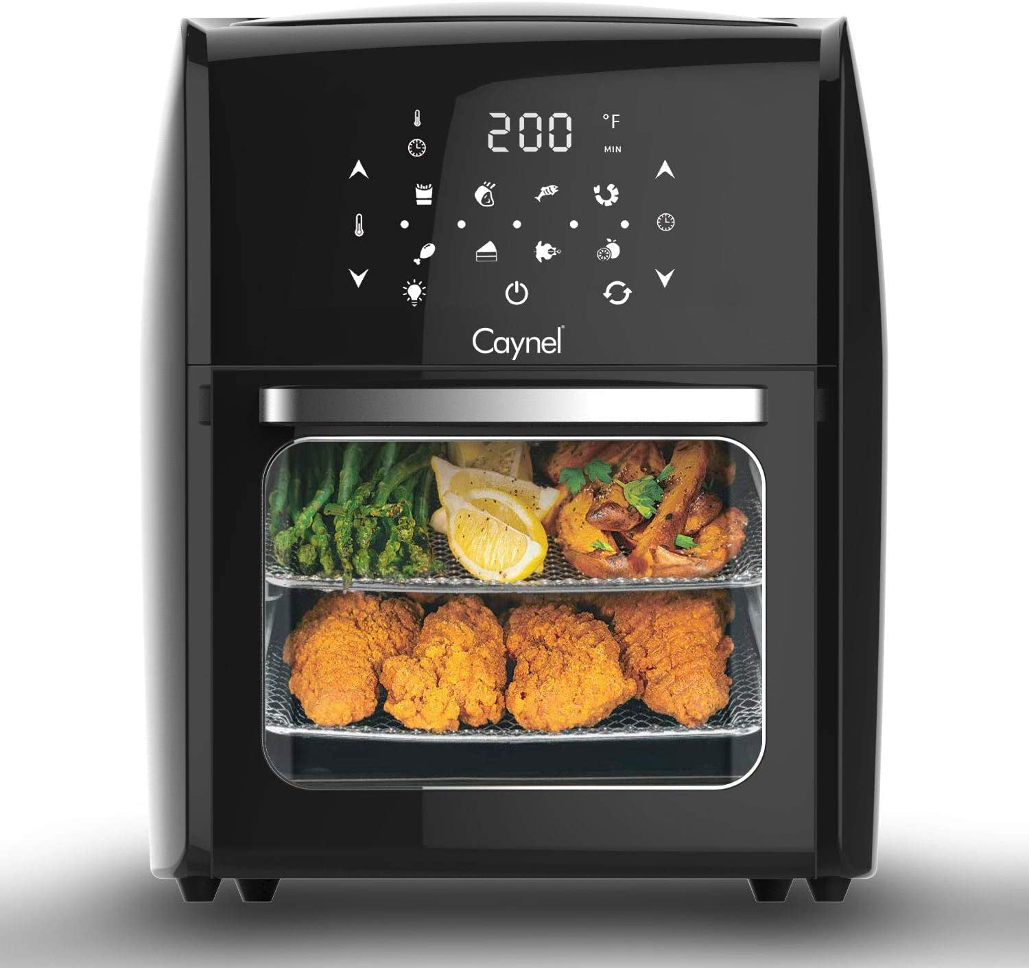 Caynel 5 Quart Digital LED Touch Screen Air Fryer, 1400W Countertop Oven, Black