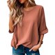 thumbnail image 1 of Fiudx Ofertas Flash Del Día Blusas Sueltas Informales para Mujer, Camiseta Lisa con Cuello Redondo y Manga 1/2, 1 of 6