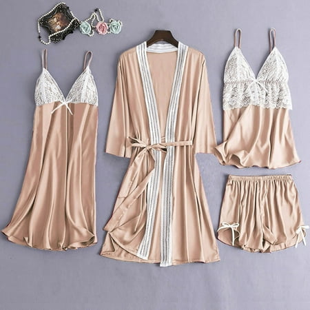 

Tepsmf Sexy Sleepwear Ladies Fashion Comfortable Solid Color Lace Suspenders Pajamas Dress Woman Nightgown Home Clothes Suit
